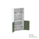 Ver imagem 7 de Armário Misto para Escritório com Nicho e Portas com Chave 159,6cm P25 Pandin Branco/Sálvia