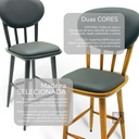 Ver imagem 4 de Cadeira Alta Madeira Torneada Estofada - 63cm Natural