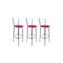 Ver imagem 1 de Kit 3 Banqueta Alta Prata Cozinha Gourmet Americana Balcão:rosa