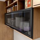 Ver mais imagens de Cozinha Modulada Completa de Canto Mdf 9 Peças Lombardia com Porta de Vidro - Cor Freijó Nero