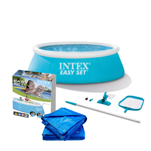 Piscina Inflável 880 Litros Easy Set Intex com Kit Limpeza e Forro de Lona 4x4m