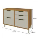 Ver imagem 4 de Balcão de Cozinha para Pia Imperatriz 1 Porta 4 Gavetas 100% Mdf Freijó/off White - Nesher