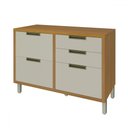 Ver imagem 2 de Balcão de Cozinha para Pia Imperatriz 1 Porta 4 Gavetas 100% Mdf Freijó/off White - Nesher