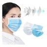 Kit 200 Máscara Caixa Descartável Tripla com Filtro Meltblown - Azul - 1