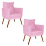 Kit 2 Poltronas Decorativa Beatriz Plus Suede Rosa Bebê - 1