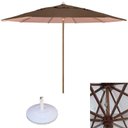 Ver imagem 1 de Ombrelone Guarda Sol 3,00m Marrom de Madeira com Base Alumínio Concreto