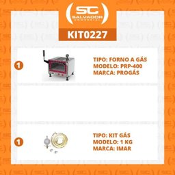 KIT - Forno Assador Refratário Gás PRP-400 Mini Chef + Kit Gás - Progás - 2