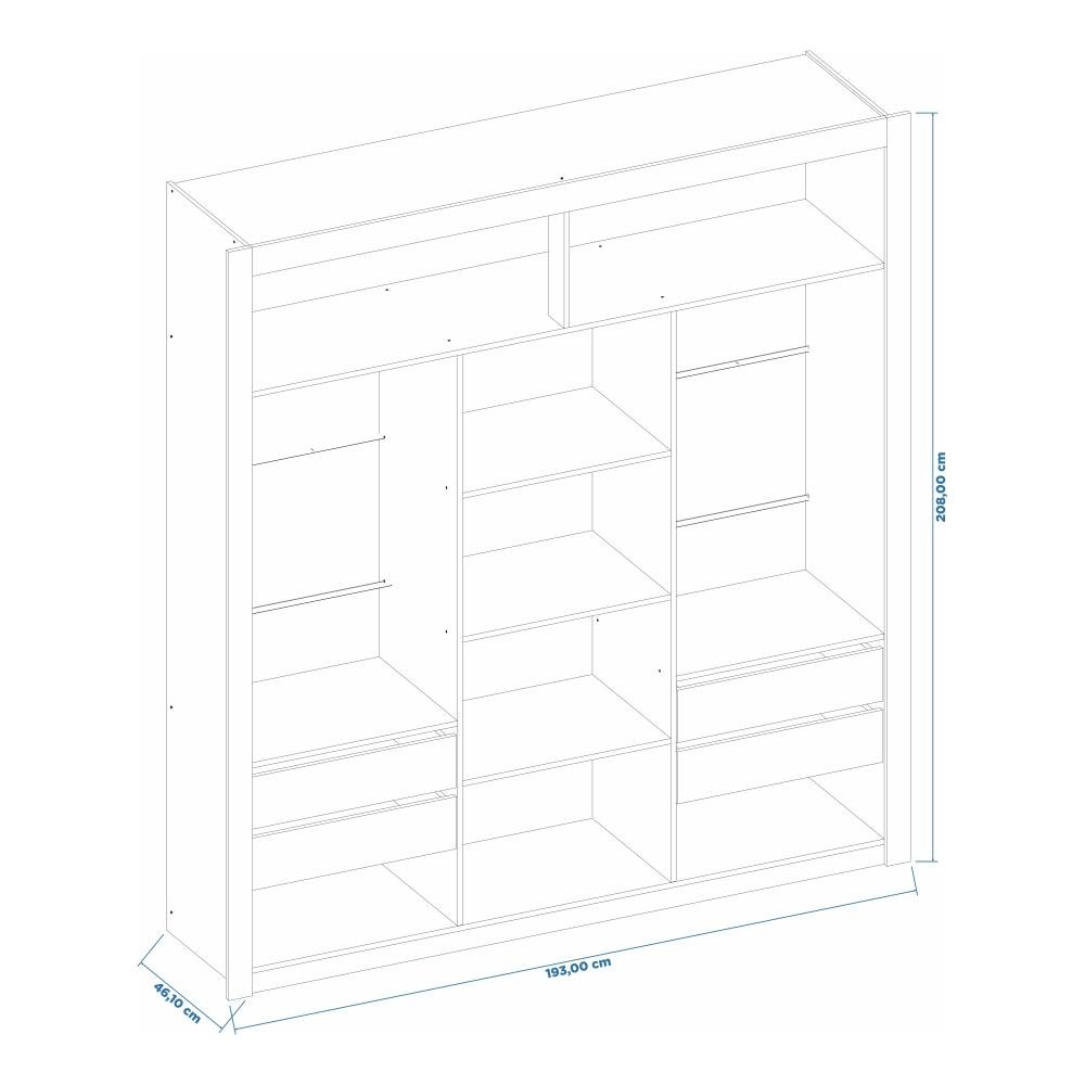 Closet Modulado 8 Gavetas 15 Prateleiras Branco Amoudi Móveis - 6