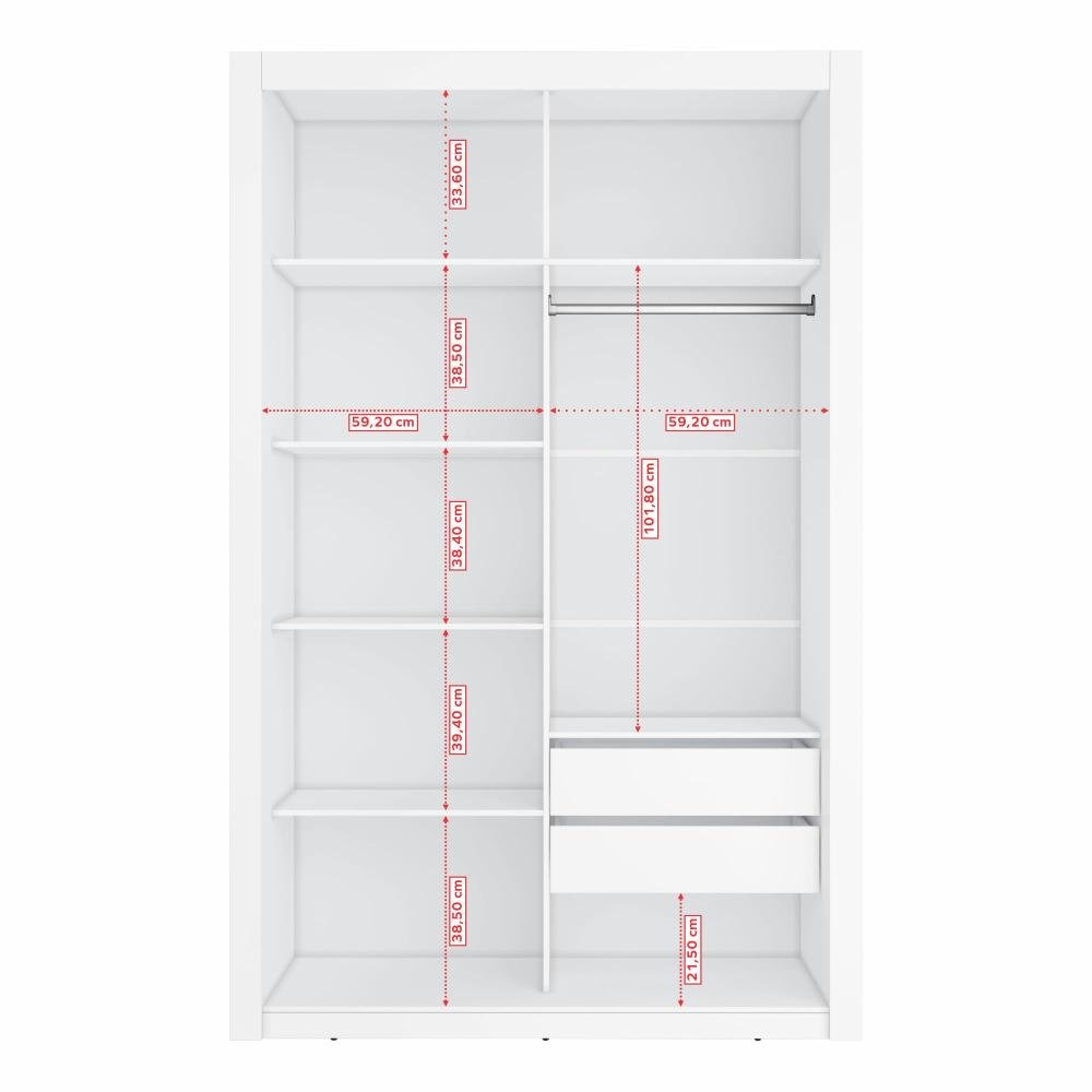 Closet Modulado 8 Gavetas 15 Prateleiras Branco Amoudi Móveis - 5