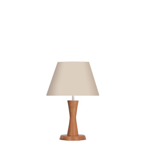 Abajur Ar Art. para Decoração Tradicional Imbuia Cup Tec Bege Ref 412 E27 Bivolt