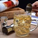 Ver imagem 2 de Copo Shot Dosador Duplo 50 e 25 Ml de Aço Inox Ideal para Preparar Drinks Receitas Shot Coquetel