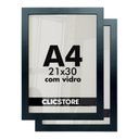 Ver imagem 3 de Kit 2 Molduras A4 Foto 21x30 Diplomas Certificados Qualidade Premium Vidro Quadros Decoração Arte Im