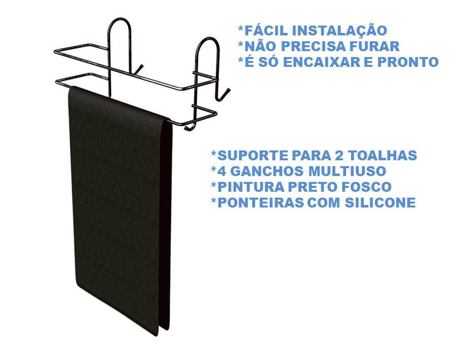 Toalheiro Duplo Porta Toalhas Suporte para Box Premium - 3