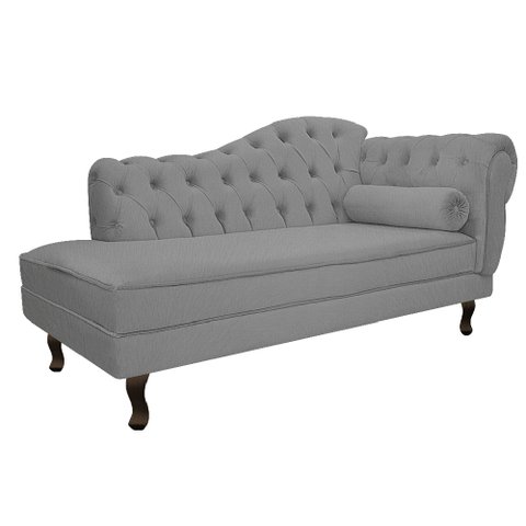 Diva Recamier Diana 160cm Lado Esquerdo Suede - ADJ Decor - Cinza