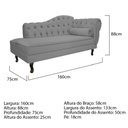 Ver imagem 5 de Diva Recamier Diana 160cm Lado Esquerdo Suede - ADJ Decor - Cinza