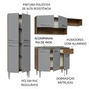Ver imagem 5 de Armário de Cozinha Compacta 229cm com Pia Rustic/Cinza Emilly Madesa 12