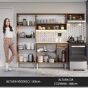 Ver imagem 6 de Armário de Cozinha Compacta 229cm com Pia Rustic/Cinza Emilly Madesa 12