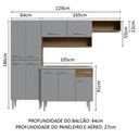 Ver imagem 4 de Armário de Cozinha Compacta 229cm com Pia Rustic/Cinza Emilly Madesa 12