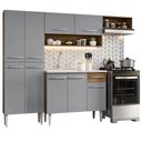 Ver imagem 3 de Armário de Cozinha Compacta 229cm com Pia Rustic/Cinza Emilly Madesa 12