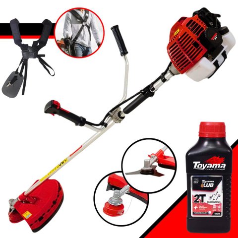 Roçadeira Profissional Kawashima Kw43l À Gasolina 43cc 1,7hp Completa + Óleo Toyama 2t