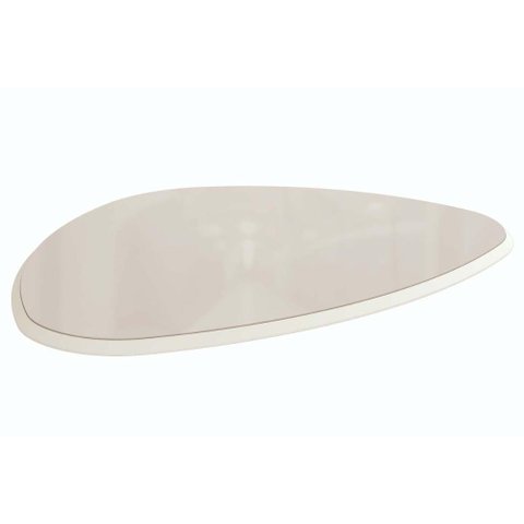 Tampo Mesa Sala de Jantar Madeirado C/vidro Ta62 Orgânico 105x135cm Off White C/ Vidro Off White -