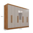 Ver imagem 4 de Guarda-roupa Casal Pinheiro 8 Portas 4 Gavetas com Espelho Cinamomo/off White - Pnr Móveis