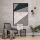 Ver imagem 1 de Quadro Abstrato Neutro Geométrico Cinza Texturizado em Canvas