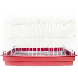 Gaiola Mini Coelho Contrera com Bandeja Plastica Vermelha - 1