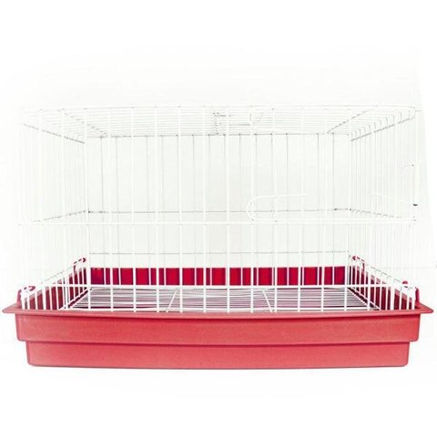 Gaiola Mini Coelho Contrera com Bandeja Plastica Vermelha
