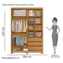 Ver imagem 6 de Guarda Roupa Frizatto 2 Portas de Correr e Espelhos Carvalho Grife/Off White - PR Móveis