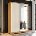 Ver imagem 2 de Guarda Roupa Frizatto 2 Portas de Correr e Espelhos Carvalho Grife/Off White - PR Móveis