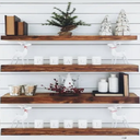 Ver imagem 1 de Kit 4 Prateleiras com Suporte Invisível Madeira Maciça 110cm