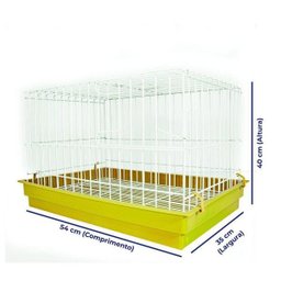 Gaiola Mini Coelho Contrera Bandeja Plastica Amarela - 2