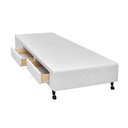 Ver imagem 1 de Cama Box Base c/Gavetas Solteiro Poli Tecido White (88x27-c/2 Gavs) - Castor