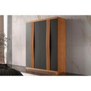 Ver imagem 1 de Guarda Roupa Solteiro 4 Portas e 2 Gavetas C/ Pés Grécia Naturale/grafite - Rufato