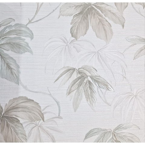 Papel de Parede Poet Chart 5 Luxo Flolhas Off White