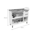 Ver imagem 3 de Gabinete de Cozinha Modulado C/ Pia Múltipla 6015 3 Portas 2 Gavetas Branco - Bertolini