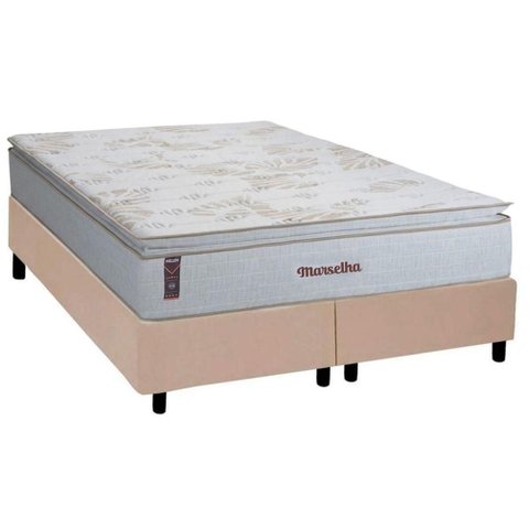 Cama Box Crc King +Colchão Molas Ensacadas Marselha Hellen 193x203x28
