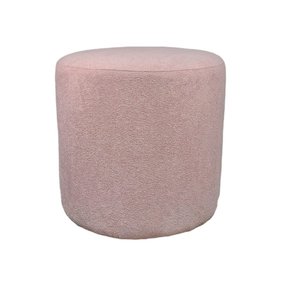 Puff Blip Redondo Maiart Tecido Boucle Rosa