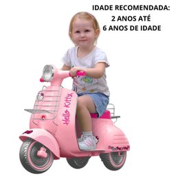 Lambreta Hello Kitty Eletrica 6v Moto Motinho Triciclo Criança Infantil Anda Sozinha Motorizada Elet - 4