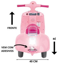 Lambreta Hello Kitty Eletrica 6v Moto Motinho Triciclo Criança Infantil Anda Sozinha Motorizada Elet - 6