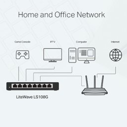 Switch de Mesa Tp-link, 8 Portas 10/100/1000mbps - Ls108g - 1
