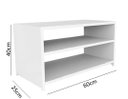 Ver imagem 2 de Sapateira Organizadora 2 Prateleiras em MDF Branco para Quarto Closet Hall de Entrada