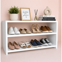 Ver imagem 1 de Sapateira Organizadora 2 Prateleiras em MDF Branco para Quarto Closet Hall de Entrada