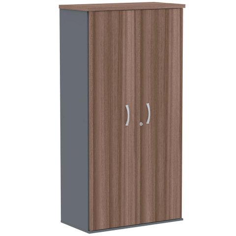 Armário Alto PE25 Pandin 79,20 cm (largura) MDP Cor Walnut e Grafito com Duas portas