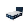 Cama Box Colchão Magnético Solteiro com Infra e Anti Gemes com Cabeceira - Slim:azul - 1