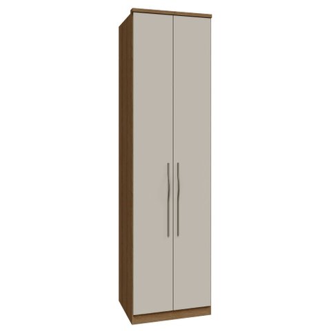 Guarda Roupa Modulado 02 Portas com Prateleiras 245cm Altura Setiba - Jequitibá/Offwhite
