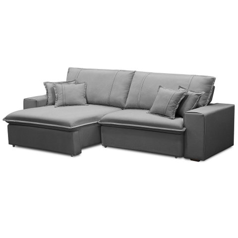 Sofá Retrátil Reclinável para Sala 3 Lugares 250cm Varsov F04 Veludo Cinza Claro - Lyam Decor