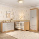 Ver imagem 1 de Quarto de Bebê Completo com Berço Americano 3 em 1 e Colchão Incluso Flor Multimóveis MP4949