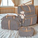 Ver imagem 1 de Kit Bolsas Maternidade 3 Peças com Mochila 2 em 1 Bolsa G , Bolsa P e Mochila G - Faixa Luxo Amor:be